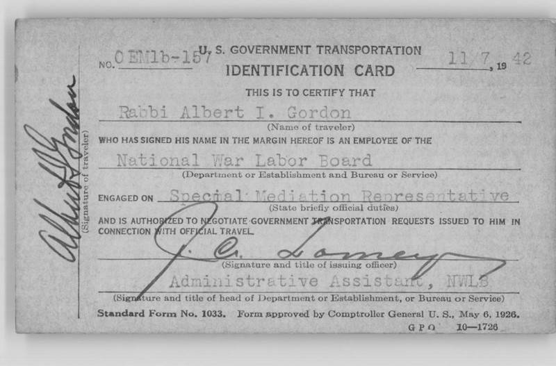 National War Labor Board ID Card