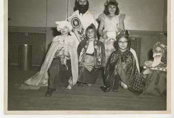 Children at Purim celebration, circa 1957-1960, Jewish Community Center of the North Shore (Mass.) Records in the JHC archive.