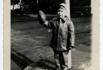 Jack Weiss playing football, date unknown, image courtesy of Jack Weiss.