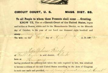 Certificate of Citizenship of Adolphus Strassman