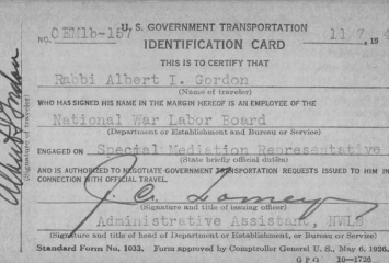 Rabbi Gordon Mediation ID Card