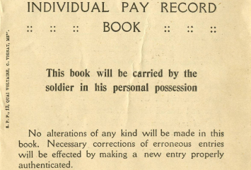 Soldier's individual pay record book
