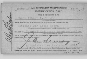 National War Labor Board ID Card