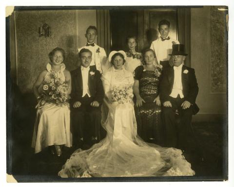 Wedding at the Beth Hamadrath Aperion Plaza in Roxbury, 1936, Sterling and Selesnick Family Papers in the JHC archive. Wedding at the Beth Hamadrath Aperion Plaza in Roxbury, 1936, Sterling and Selesnick Family Papers in the JHC archive.
