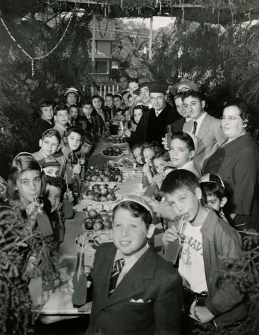 Sukkot table, Temple Beth El Fall River, Freedman Papers in the JHC archive. Sukkot table, Temple Beth El Fall River, Freedman Papers in the JHC archive.