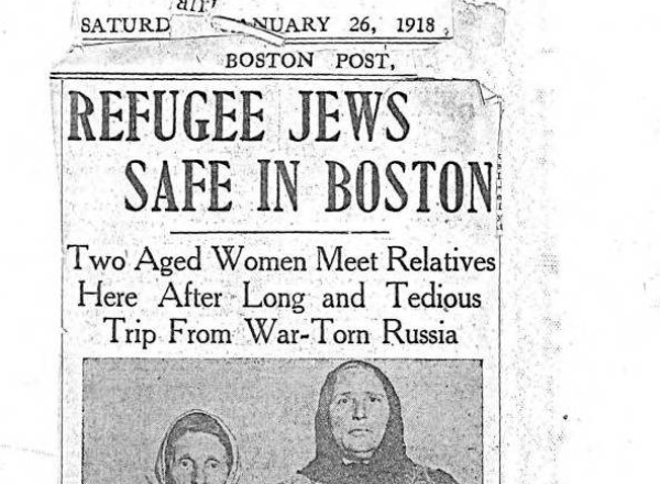 Boston Post newspaper article on Russian Jewish refugees, 1918. 