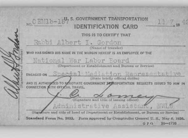 National War Labor Board ID Card